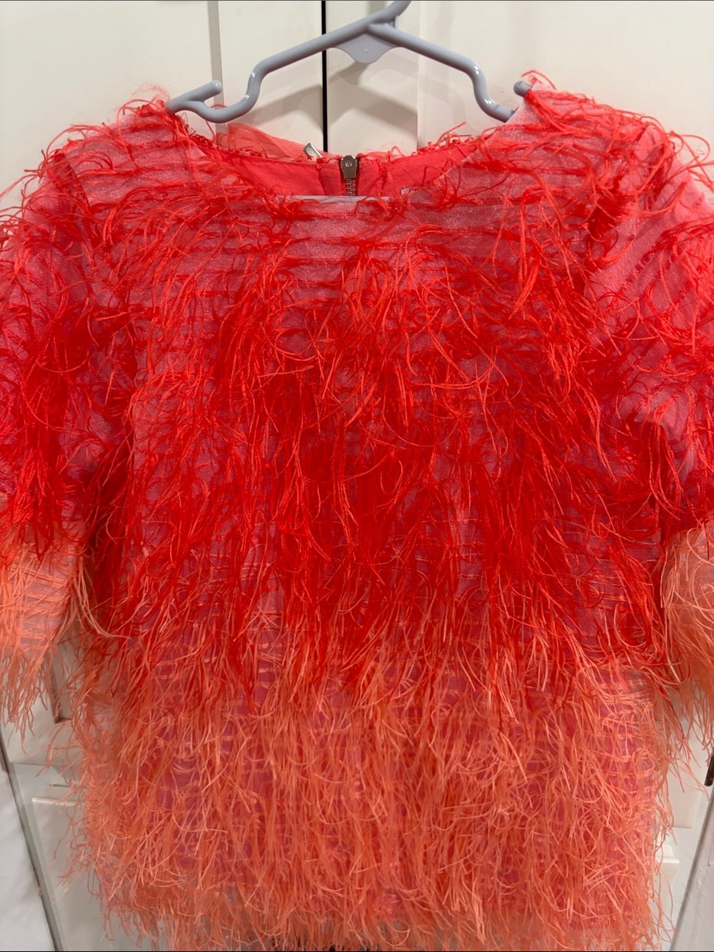 Mama Luma Orange Obmre Feather Toddler(4T)  DressElegant Statement